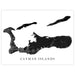 Map of Cayman Islands in black on a white background