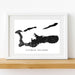 Framed map of Cayman Islands on a white background