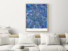 Charlotte, North Carolina map art print in blue shapes video designed by Maps As Art.