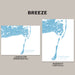 Two map designs labeled 'Landscape (Horizontal)' and 'Portrait (Vertical)' on a gray background.