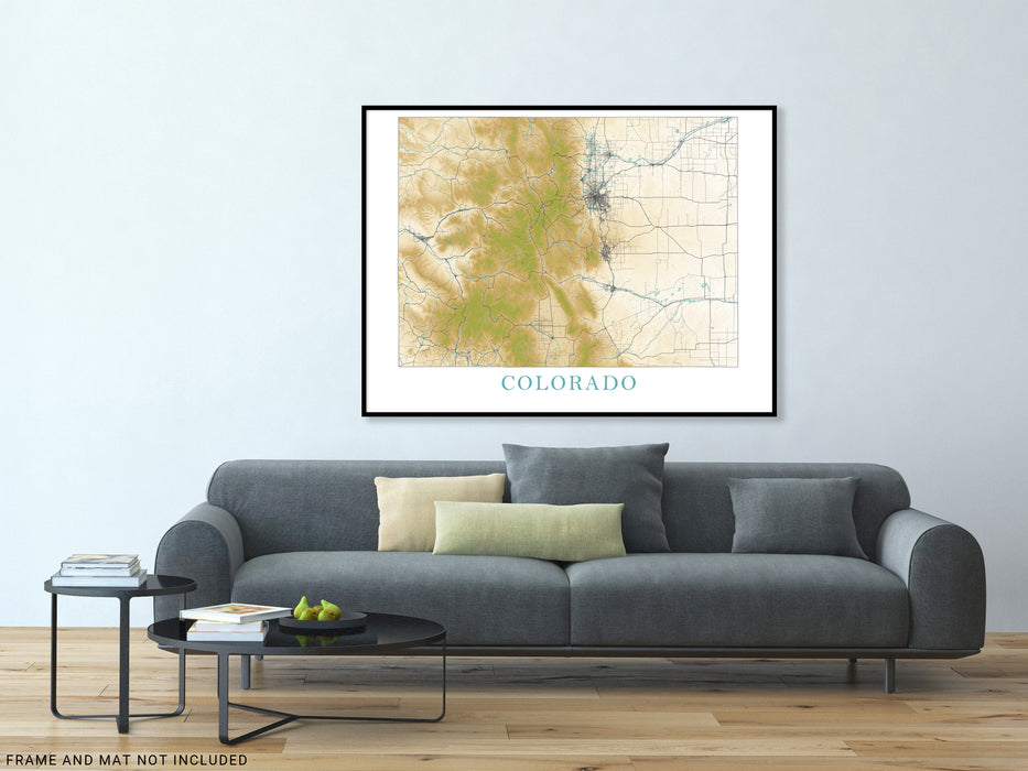 Colorado State Road Map Glossy Poster Picture Photo Banner Denver Colorado State Road Map Glossy Poster Picture Photo Banner Denver