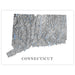 Topographic map of Connecticut on a white background