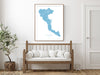 Corfu Greece island map print with a topographic design by Maps As Art.