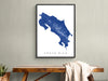 Costa Rica map print with natural landscape and main roads designed by Maps As Art.