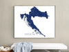 Croatia country map print with a 3D topographic design by Maps As Art.