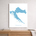 Map of Croatia on a white background above a wooden surface.