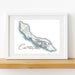 Framed map of Curaçao on a white background