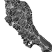 Black and white map of a coastal area with roads and boundaries.