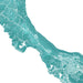 Map of a coastal area with roads and boundaries in teal color on a white background
