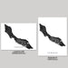 Two maps of Curacao, one in landscape and one in portrait orientation, on a gray background.