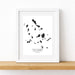 Framed map of Cyclades Islands, Greece on a white background