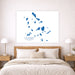 Bedroom with a map of Cyclades Islands on the wall