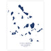 Map of Cyclades Islands, Greece in navy blue on a white background