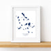 Framed map of Cyclades Islands on a white background