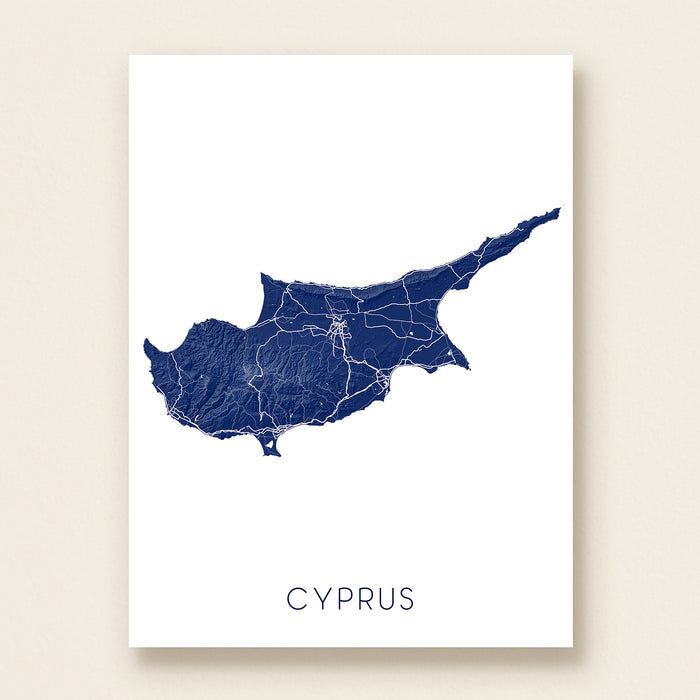 Map of Cyprus on a white background