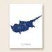 Map of Cyprus on a white background