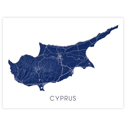 Map of Cyprus with a white background