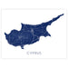 Map of Cyprus with a white background