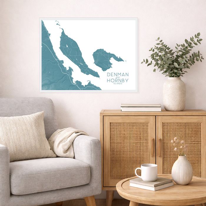 Denman and Hornby Islands Map Print: BC Gulf Islands Wall Art Poster