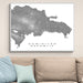 Map of the Dominican Republic on a wall above a sofa