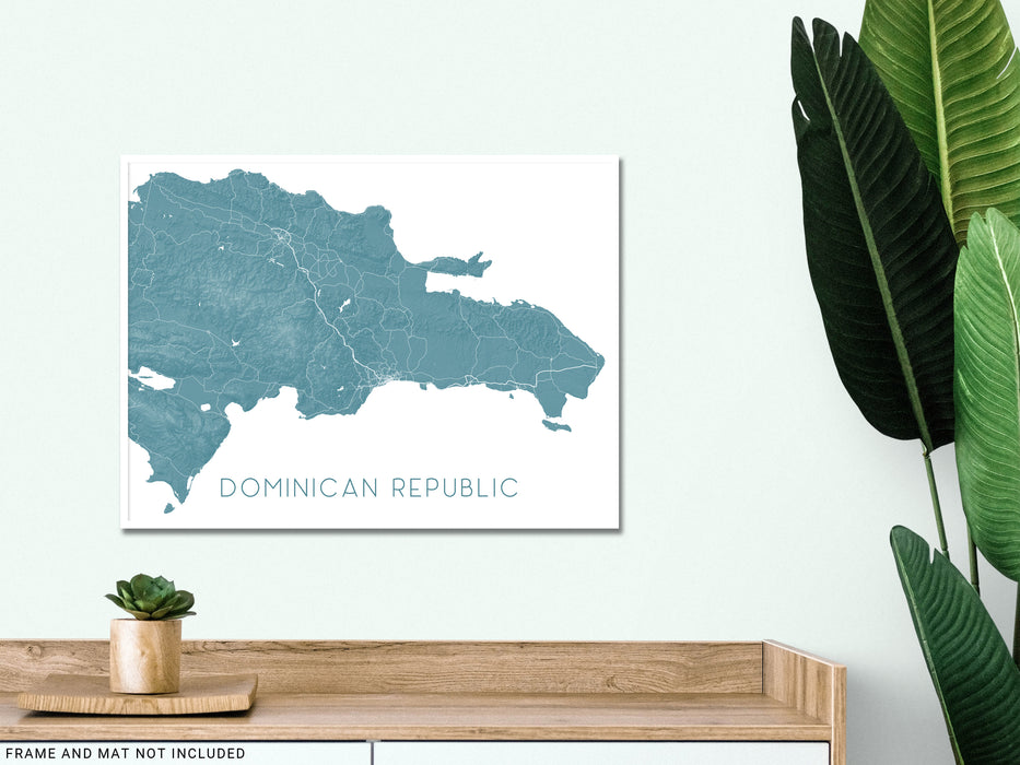 Dominican Republic Map Print - Topographic Map of Dominican Republic Poster