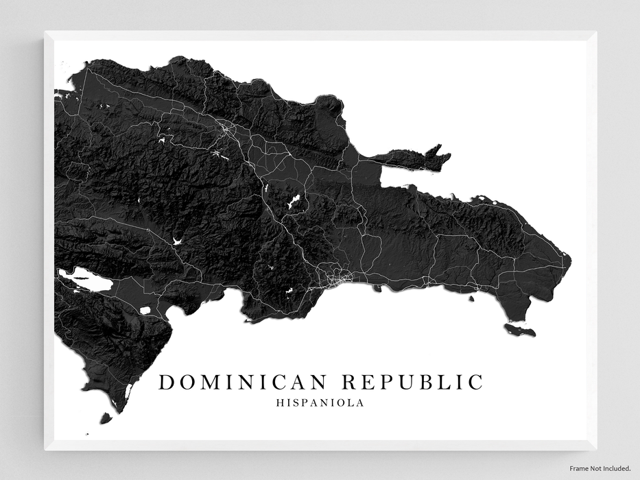 dominican-republic-map-print-poster-black-and-white-caribbean-islands-maps-as-art for Free Printable Map Of Dominican Republic Dominican Republic Map Print Poster, Black and White Caribbean Islands — Maps As Art for Free Printable Map Of Dominican Republic