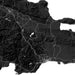 Topographic map of a region with mountainous terrain and roads.