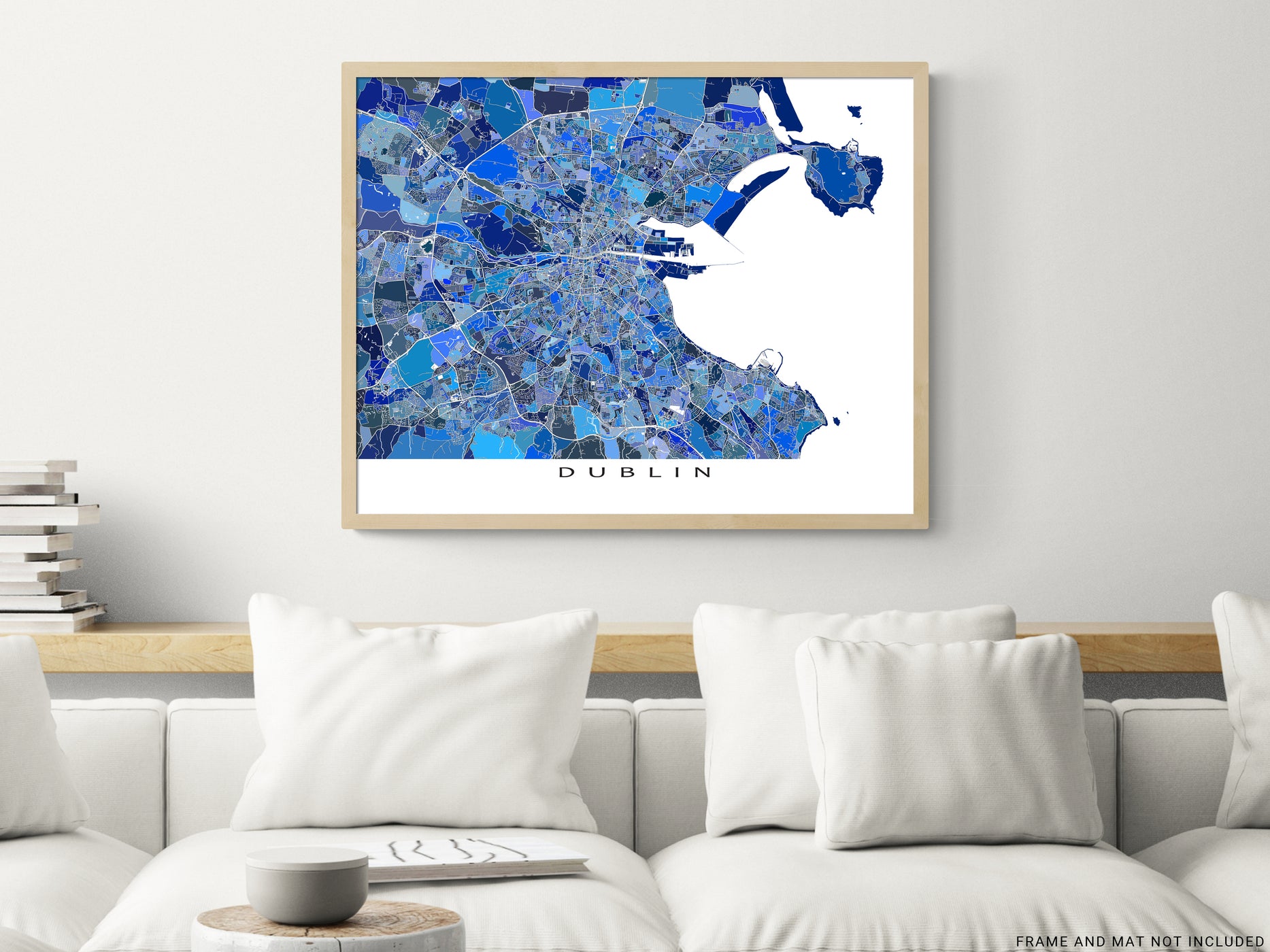 Dublin Map Print, Blue Geometric Ireland Wall Art Poster Maps — Maps As Art