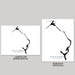 Two black and white maps of Eleuthera, The Bahamas, one in landscape and one in portrait orientation on a gray background.