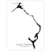 Map of Eleuthera, The Bahamas in blue on a white background
