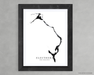 Eleuthera The Bahamas islands map wall art print with a black and white landscape design by Maps As Art.