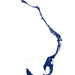 Map of Eleuthera, Bahamas in blue on a white background