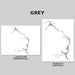 Two map prints of Eleuthera, Bahamas in grey on a gray background.