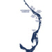 Nautical chart of a coastal area with various locations labeled