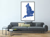 England, United Kingdom map print with natural landscape and main roads designed by Maps As Art.