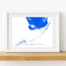 Framed map of the Florida Keys on a white wall