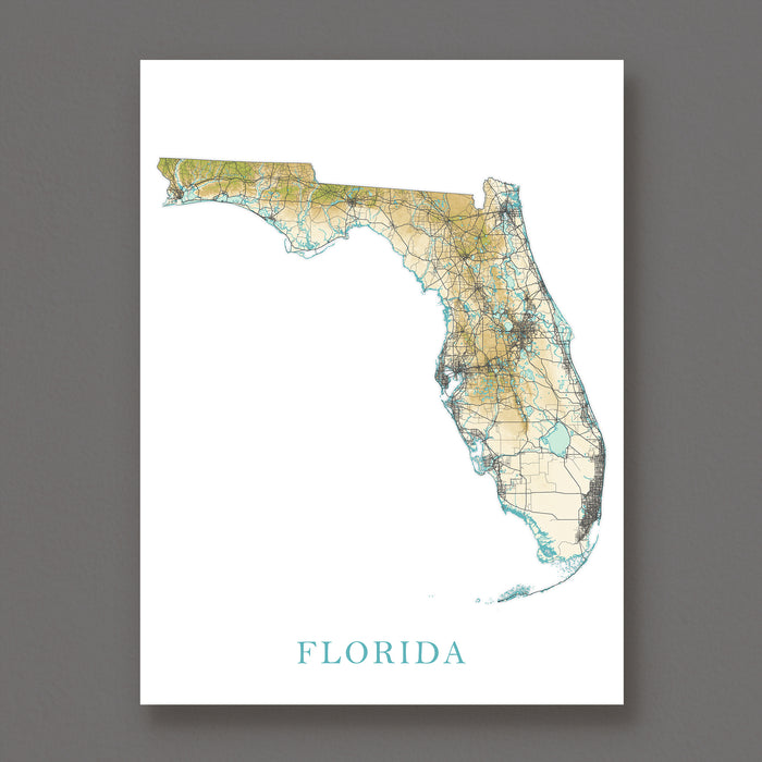 Map of Florida on a white background with 'FLORIDA' text below.