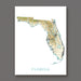 Map of Florida on a white background with 'FLORIDA' text below.