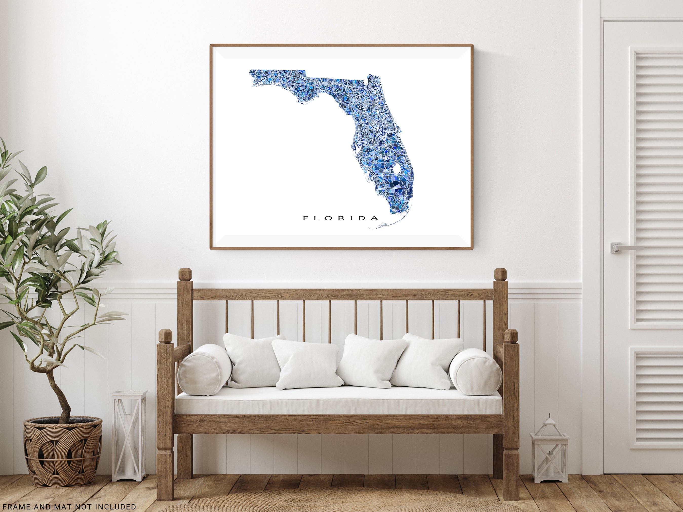 Florida State Map of Florida Wall Art Prints