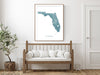 Florida map wall art print in Vintage by Maps As Art.