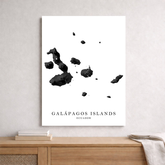 Map of Galápagos Islands on a white background