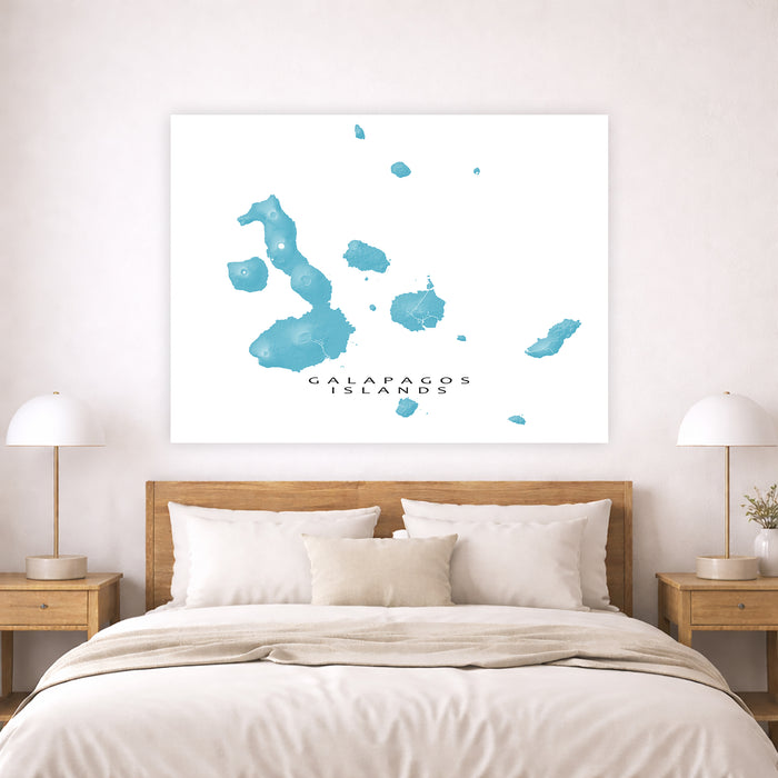 Galapagos Map Print: Ecuador Islands Colorful Topographic Wall Art Poster