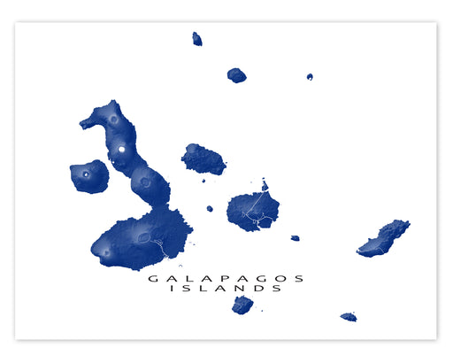Galapagos Islands, Ecuador map print designed by Maps As Art.