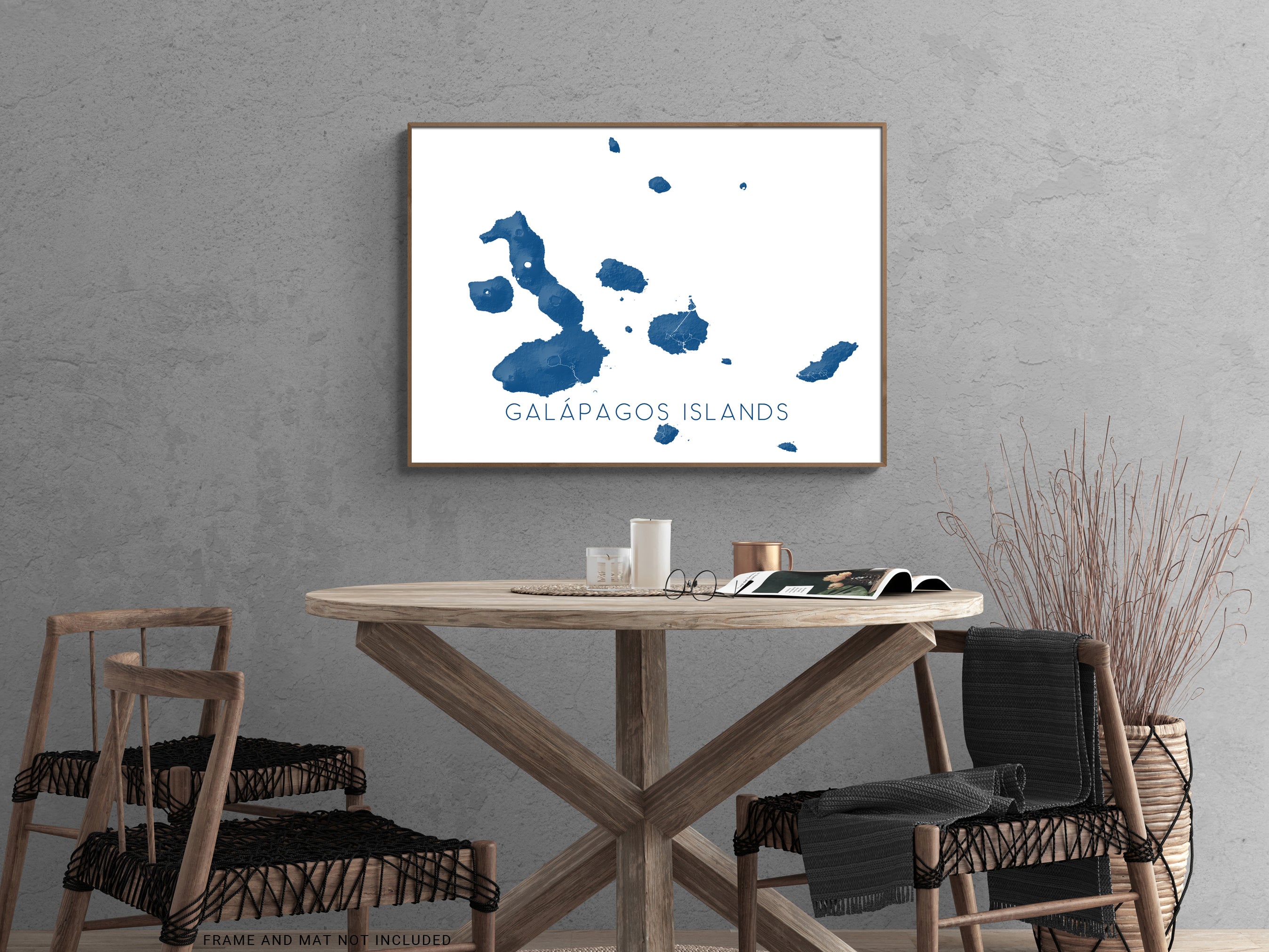 Galapagos Map Print, Galapagos Map Print Poster, Topographic Galapagos ...
