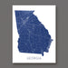 Map of Georgia in blue on a white background
