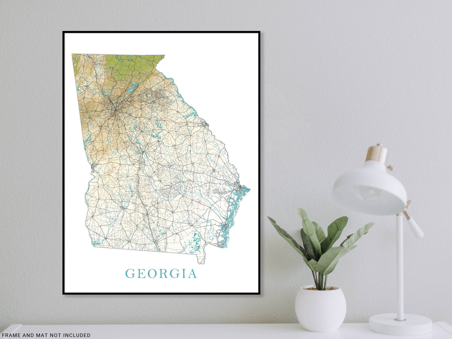 Georgia Rd. Map Laminated Map Large Detailed Roads And Highways Map Of Georgia State