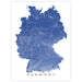 Map of Germany with blue roads on a white background