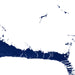 Map of Grand Bahama island in blue on a white background