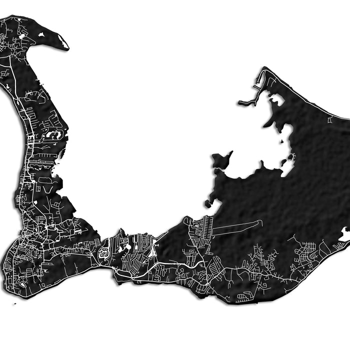 Grand Cayman Map Print: Black and White Cayman Islands Neutral Wall Art Poster