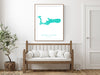 Grand Cayman map print in Turquoise by Maps As Art.